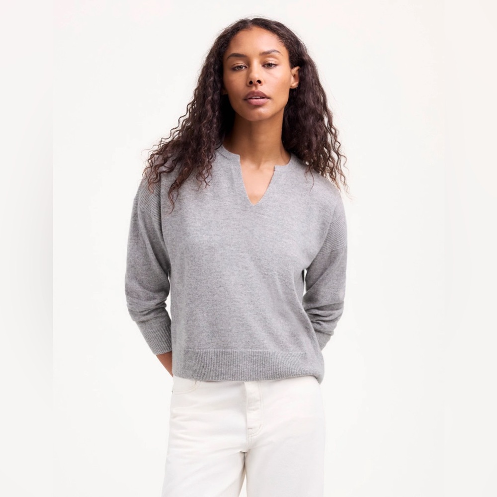 Madewell Gray V-Neck Sweater